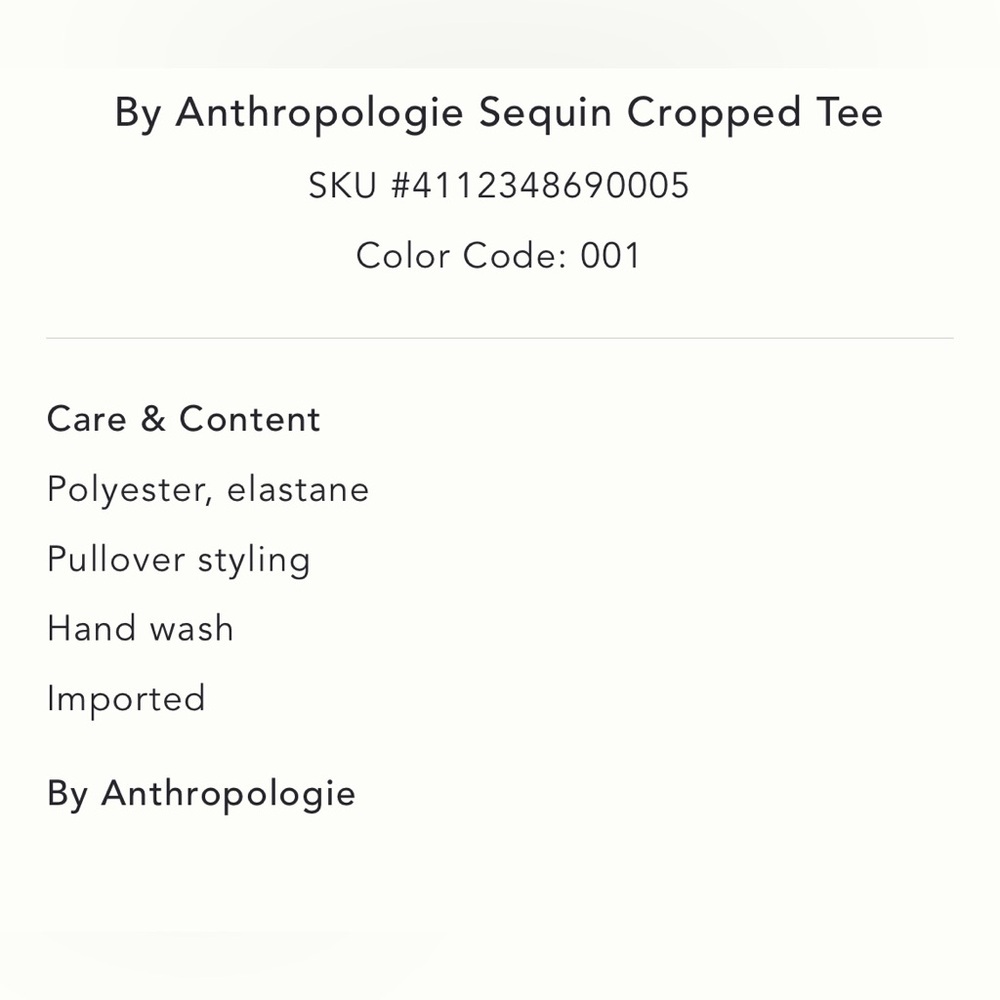 Anthropologie Black Sequin Cropped Tee - Picture 3 of 15